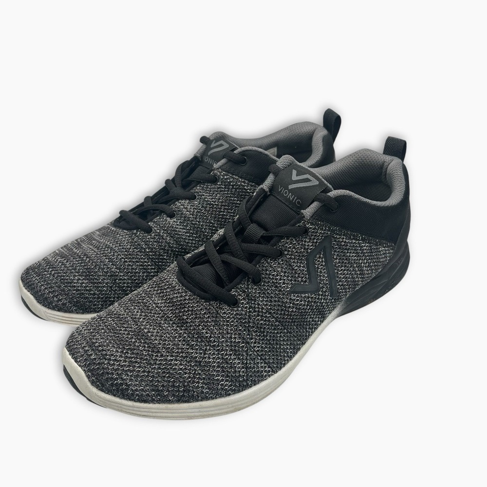 Women's Vionic Adley‎ Heathered Black Gray Sneakers Size 10 Wide